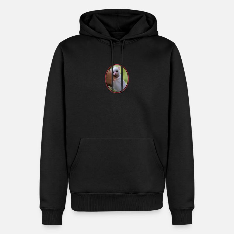 Chauve souris blanche - Sweat à capuche Premium bio Homme - noir