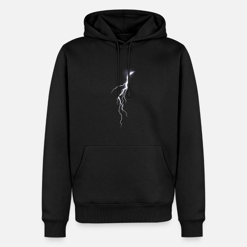 Lightning Bolt Blitz - Männer Premium Bio Hoodie - Schwarz