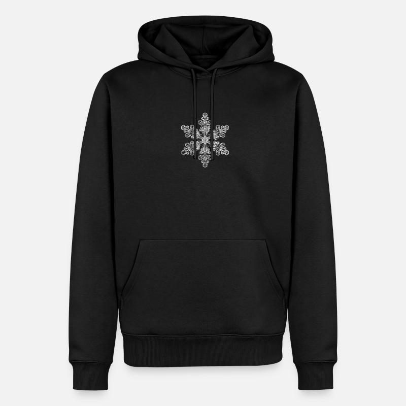 snowflake 6 white - Männer Premium Bio Hoodie - Schwarz