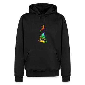 Triathlon couleurs arc-en-ciel polygone sport - Sweat à capuche Premium bio Homme - noir - Devant - Nico (187cm)
