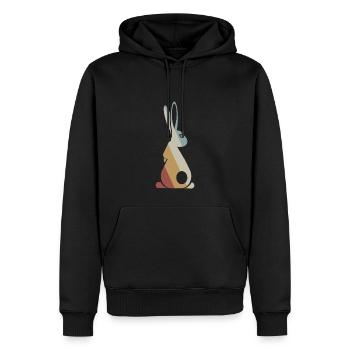Kaninchen Retro Style Vintage - Männer Premium Bio Hoodie - Schwarz - Vorne - Nico (187cm)