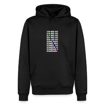 Schwarzwald | Gebirge | Wandern | Urlaub - Männer Premium Bio Hoodie - Schwarz - Vorne - Nico (187cm)