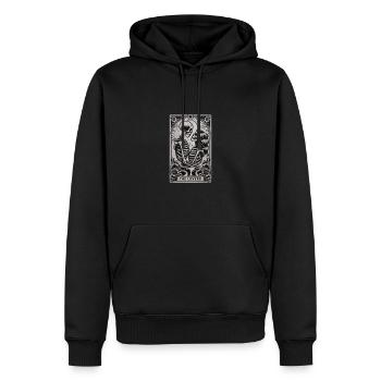 Les Amoureux Squelettes Gothique Tarot Style Carte - Sweat à capuche Premium bio Homme - noir - Devant - Nico (187cm)