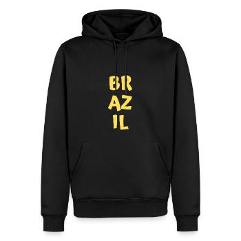 Brésil - Sweat à capuche Premium bio Homme - noir - Devant - Nico (187cm)