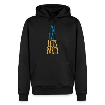 im fat lets party - Männer Premium Bio Hoodie - Schwarz - Vorne - Nico (187cm)