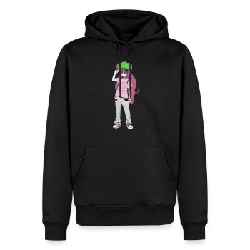 Madchen - Männer Premium Bio Hoodie - Schwarz - Vorne - Nico (187cm)