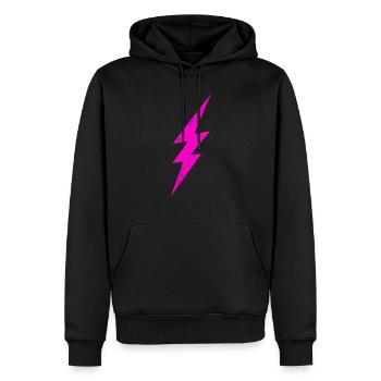 PURPLE ELECTRIC STORM - Männer Premium Bio Hoodie - Schwarz - Vorne - Nico (187cm)