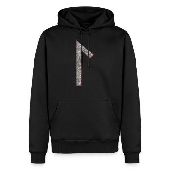 Rune Laguz L - Men’s Premium Organic Hoodie - black - Front - Nico (187cm)