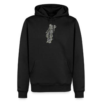 Portugal blanc - Sweat à capuche Premium bio Homme - noir - Devant - Nico (187cm)
