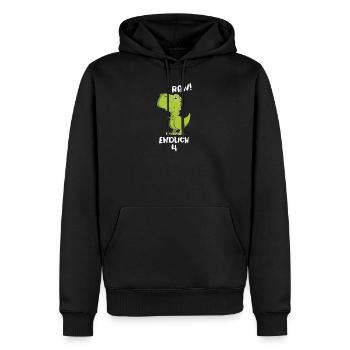 Raw enfin 4 Dino - Sweat à capuche Premium bio Homme - noir - Devant - Nico (187cm)