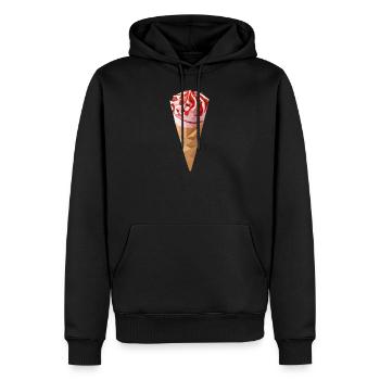 Polyart Glace - Sweat à capuche Premium bio Homme - noir - Devant - Nico (187cm)