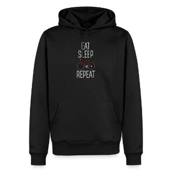 Essen Schlaf Fahren Wiederholen Radfahren - Männer Premium Bio Hoodie - Schwarz - Vorne - Nico (187cm)