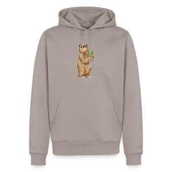 Sloth Secretary Folder Office - Men’s Premium Organic Hoodie - taupe - Front - Nico (187cm)