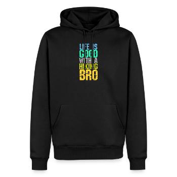 Klettersteig Statement Wanderer Wandern Wanderung - Männer Premium Bio Hoodie - Schwarz - Vorne - Nico (187cm)