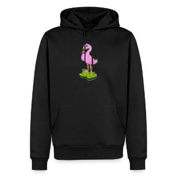 Flamingo Waffeleis - Männer Premium Bio Hoodie - Schwarz - Vorne - Nico (187cm)