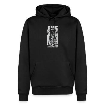Moto Racing Caferacer Moto Biker Symbole Logo - Sweat à capuche Premium bio Homme - noir - Devant - Nico (187cm)