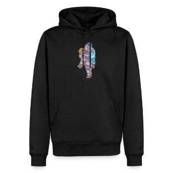 Hippopotamus Gant de baseball - Sweat à capuche Premium bio Homme - noir - Devant - Nico (187cm)