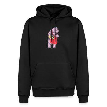 Nilpferd Maler Pinsel Malen - Männer Premium Bio Hoodie - Schwarz - Vorne - Nico (187cm)