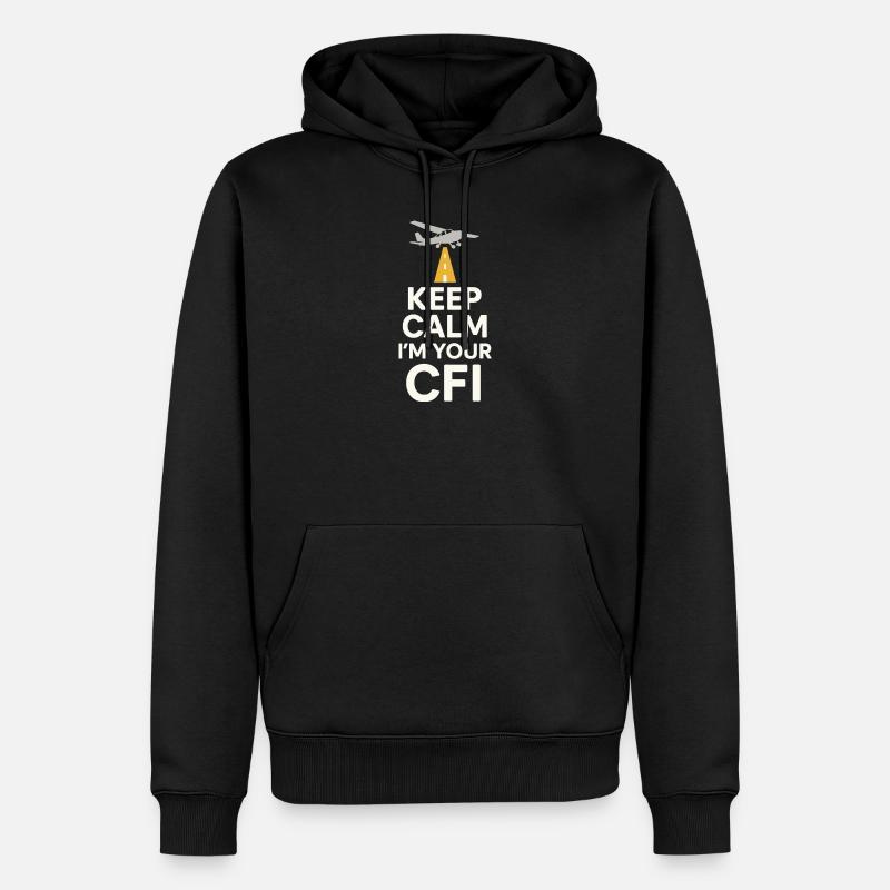 Fluglehrer Cfi Pilot Luftfahrtlehrer - Männer Premium Bio Hoodie - Schwarz