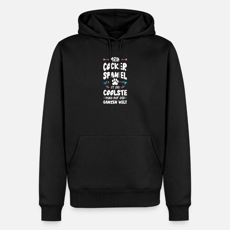 cocker spaniel hund spruch - Männer Premium Bio Hoodie - Schwarz