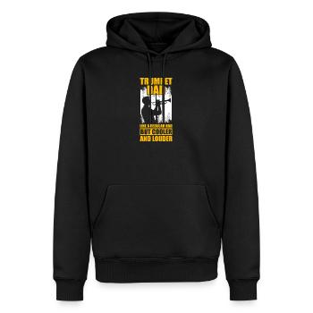 Père tromboniste Trompettiste - Sweat à capuche Premium bio Homme - noir - Devant - Nico (187cm)