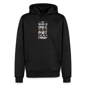 Mein Border Collie ist Familienmitglied - Männer Premium Bio Hoodie - Schwarz - Vorne - Nico (187cm)
