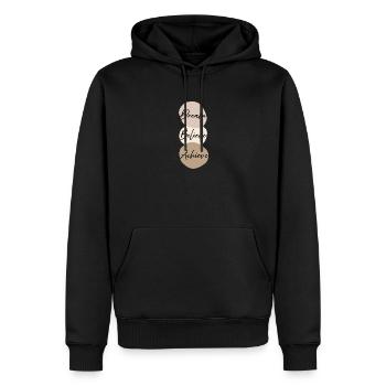 Dream Believe Achieve Boho Aesthetic Minimal Tee - Männer Premium Bio Hoodie - Schwarz - Vorne - Nico (187cm)