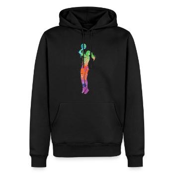 Basketball Girl Dunking Basketball Féminin Basketball Girl - Sweat à capuche Premium bio Homme - noir - Devant - Nico (187cm)