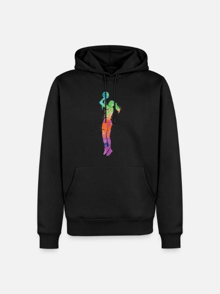 Basketball Girl Dunking Basketball Féminin Basketball Girl - Sweat à capuche Premium bio Homme - noir