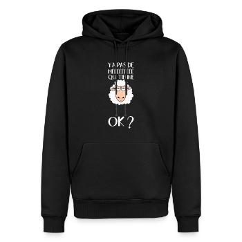 Humour Mouton Mêêêêêê - Sweat à capuche Premium bio Homme - noir - Devant - Nico (187cm)