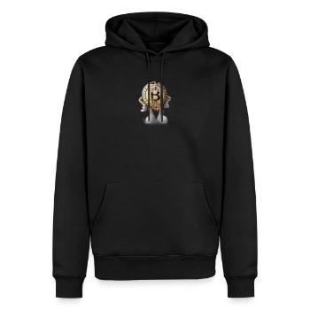 Bitcoin Dude - Männer Premium Bio Hoodie - Schwarz - Vorne - Nico (187cm)