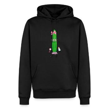 Bébé Concombre, Bébé, Concombre, Fille - Sweat à capuche Premium bio Homme - noir - Devant - Nico (187cm)
