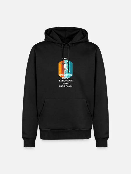 Badminton Badminton Badminton Player Chocolate - Men’s Premium Organic Hoodie - black