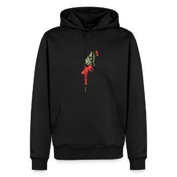 Blumen Vogel Exotisches Tier Geschenk Ara Papagei - Männer Premium Bio Hoodie - Schwarz - Vorne - Nico (187cm)