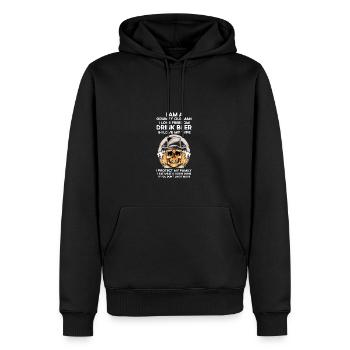 Zitates Zitat alter Mann und Trinkbier und Liebesf - Männer Premium Bio Hoodie - Schwarz - Vorne - Nico (187cm)