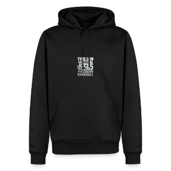 This Guy Runs On Jesus And Baseball - Männer Premium Bio Hoodie - Schwarz - Vorne - Nico (187cm)