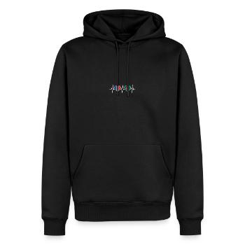 France et Bangladesh Drapeau bangladais - Sweat à capuche Premium bio Homme - noir - Devant - Nico (187cm)