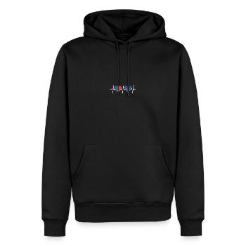 France et Kosovo Drapeau du Kosovo Drapeaux du Kosovo - Sweat à capuche Premium bio Homme - noir - Devant - Nico (187cm)