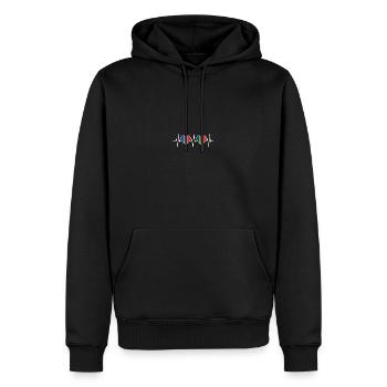 France et Roumanie Drapeau roumain Drapeaux - Sweat à capuche Premium bio Homme - noir - Devant - Nico (187cm)