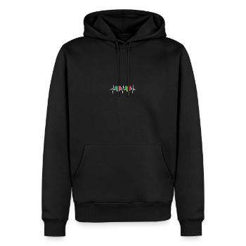 Drapeaux du drapeau malien de l’Italie et du Mali - Sweat à capuche Premium bio Homme - noir - Devant - Nico (187cm)