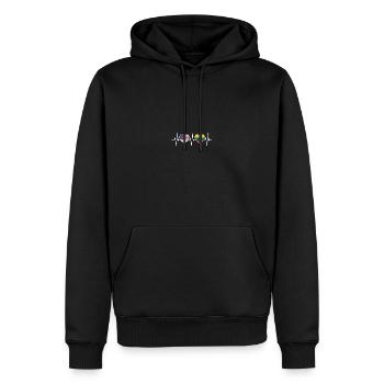 Drapeaux des États-Unis et de la Lituanie Drapeau lituanien - Sweat à capuche Premium bio Homme - noir - Devant - Nico (187cm)