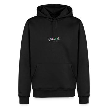 États-Unis et Arabie saoudite Drapeaux saoudiens - Sweat à capuche Premium bio Homme - noir - Devant - Nico (187cm)