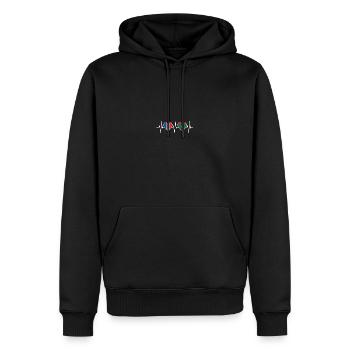 Drapeau maldivien de la France et des Maldives - Sweat à capuche Premium bio Homme - noir - Devant - Nico (187cm)