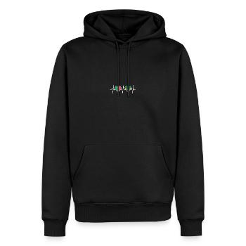 Italie et Ethiopie Drapeau éthiopien Drapeaux - Sweat à capuche Premium bio Homme - noir - Devant - Nico (187cm)