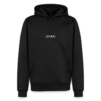 Italie et Israël Drapeaux du drapeau israélien - Sweat à capuche Premium bio Homme - noir - Devant - Nico (187cm)