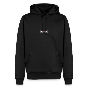 Japon et Cuba Drapeaux du drapeau cubain - Sweat à capuche Premium bio Homme - noir - Devant - Nico (187cm)