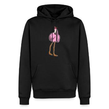 Flamingo-Halstuch - Männer Premium Bio Hoodie - Schwarz - Vorne - Nico (187cm)