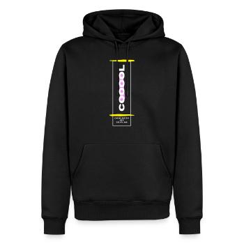 Cool ist Zeitlos - Männer Premium Bio Hoodie - Schwarz - Vorne - Nico (187cm)