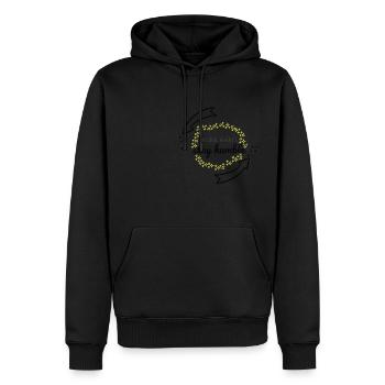Shine & Strive with us - Männer Premium Bio Hoodie - Schwarz - Vorne - Nico (187cm)