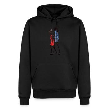 2 People Walking Deadline - Großartig - Männer Premium Bio Hoodie - Schwarz - Vorne - Nico (187cm)